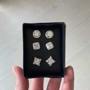 Avon Diamondesque CZ Stud Earring Trio
